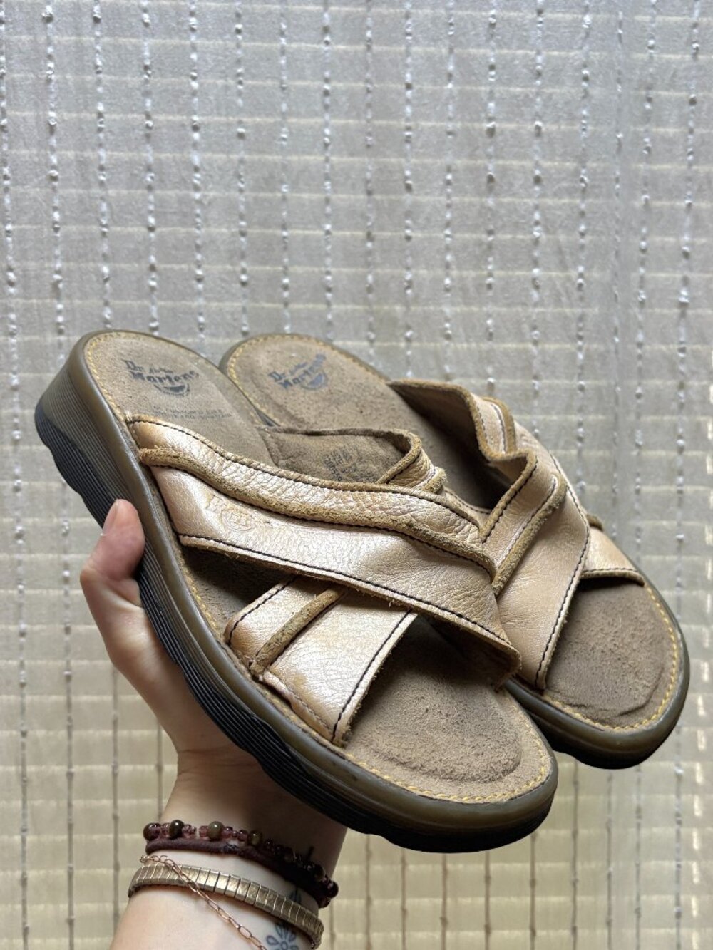 Vintage Dr. Martens Tan Cross Sandals - 7 - Picture 4 of 6